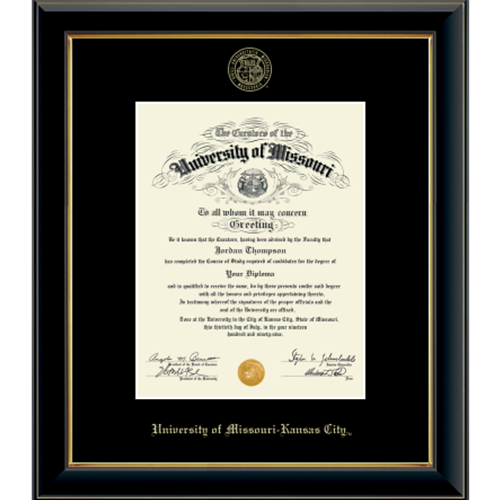 University of Missouri Kansas City Onyx Diploma Frame