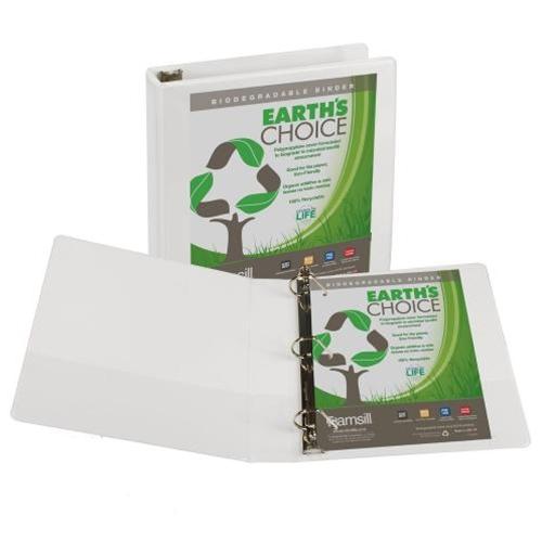 Biodegradable White 1.5" D-Ring View Binder