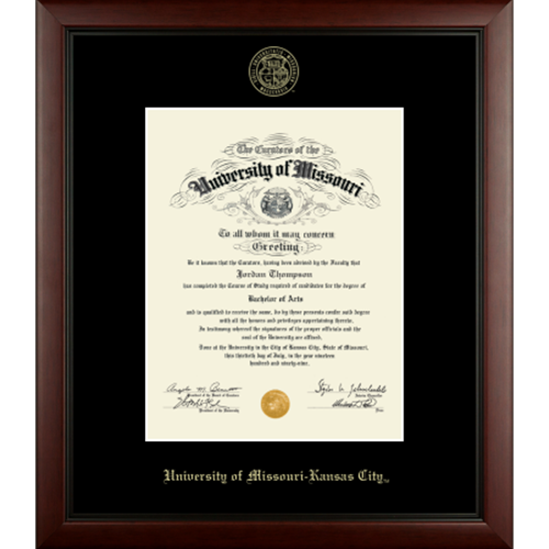 UMKC University of Missouri Kansas City Seal Wooden Diploma Frame
