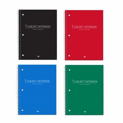 Assorted Colors 1-Subject Sprial Notebook