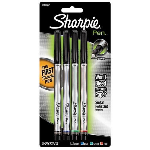 The Mizzou Store - Sharpie Assorted Colors Fine Tip Permanent Markers 4-Pack